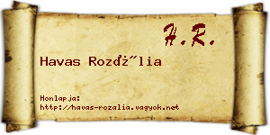 Havas Rozália névjegykártya